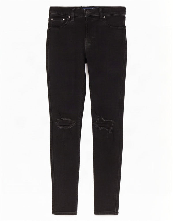 Hollister Damen Stretch Distressed Skinny Jeans W31 L29 Schwarz Baumwolle