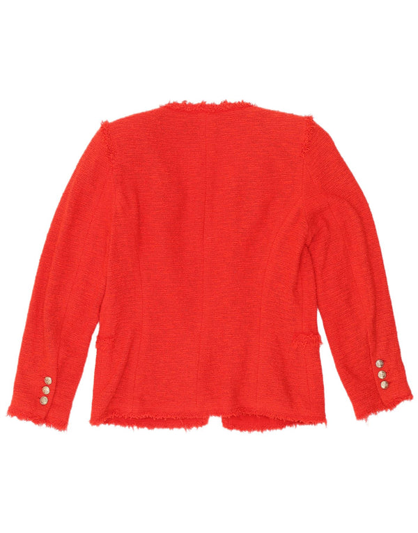 Zara Womens Open Blazer Jacket UK 10 Small Red