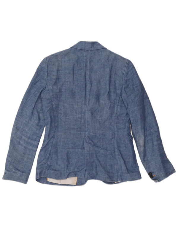 Giacca blazer da donna a 1 bottone Massimo Dutti EU 38 piccolo lino blu