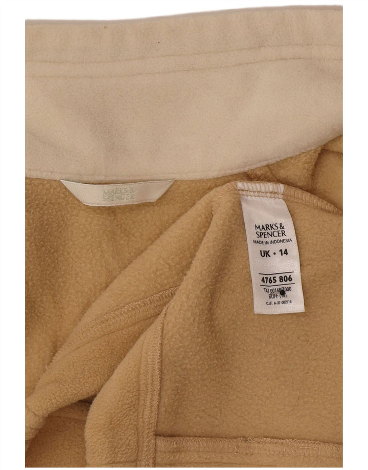 Marks & Spencer Damen Fleecejacke UK 14 Large Beige Polyester