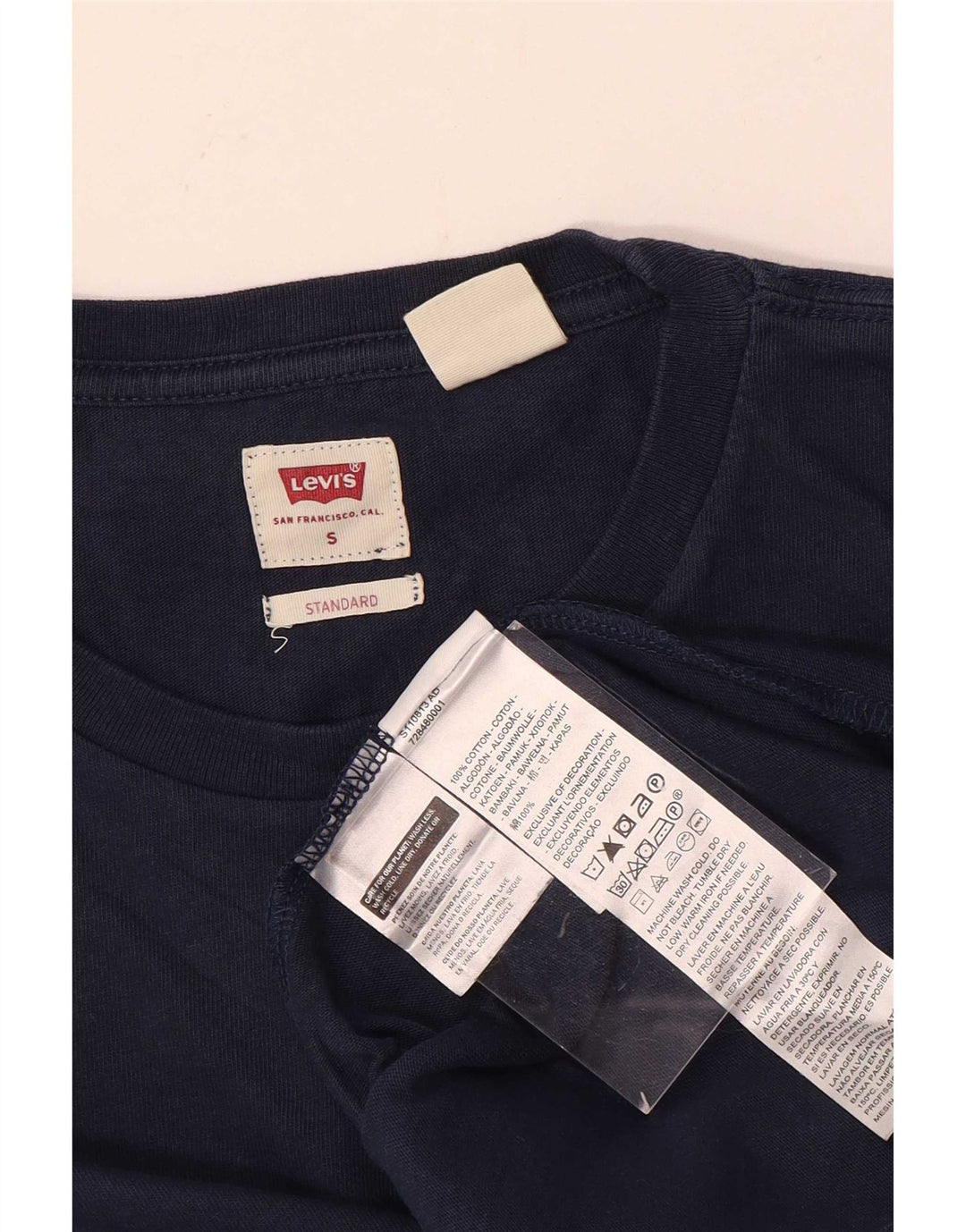 Levi's Mens Standard Fit Top Long Sleeve Small Navy Blue Cotton