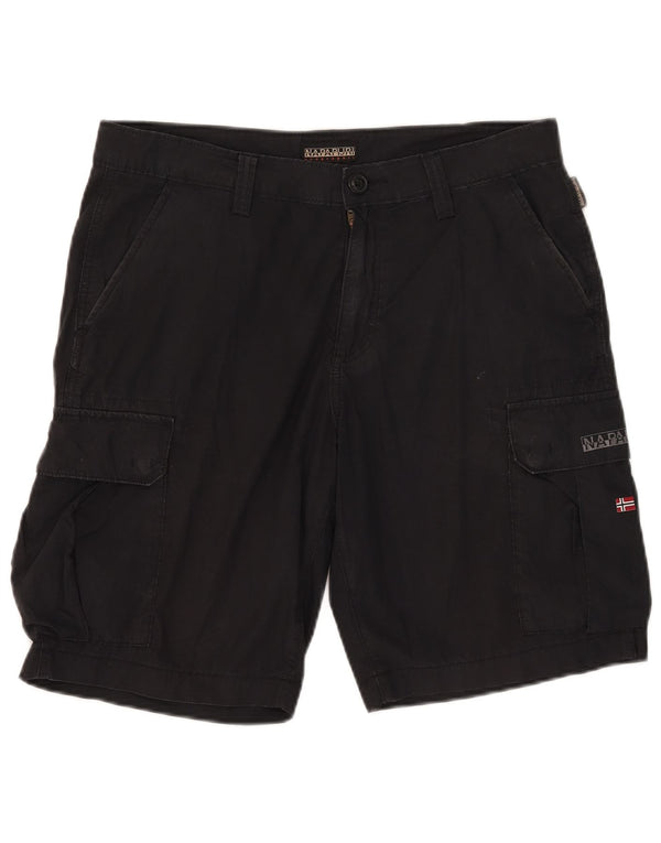 Napapijri Mens Geographic Cargo Shorts W33 Medium Navy Blue Cotton