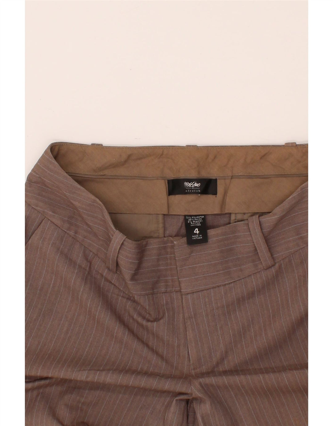 MOSSIMO Womens Bootcut Chino Trousers US 4 Small W30 L32 Brown Striped Vintage Mossimo and Second-Hand Mossimo from Messina Hembry 