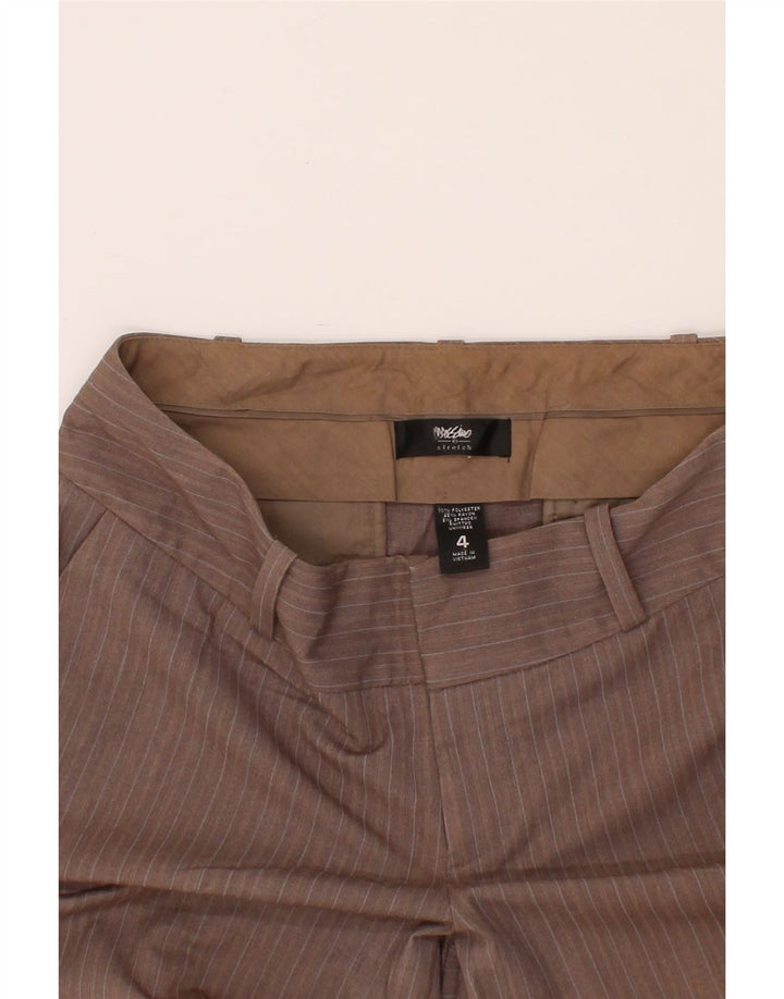 MOSSIMO Womens Bootcut Chino Trousers US 4 Small W30 L32 Brown Striped Vintage Mossimo and Second-Hand Mossimo from Messina Hembry 