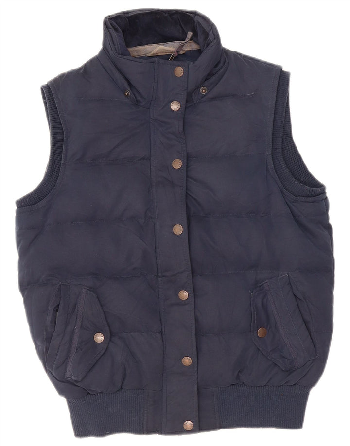 Fat Face Womens Sherpa Padded Gilet UK 12 Medium  Navy Blue Polyester