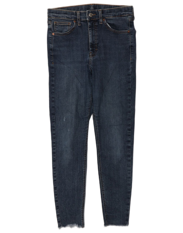 Damskie jeansy Crop Skinny Topshop W28 L25 Niebieskie, bawełniane