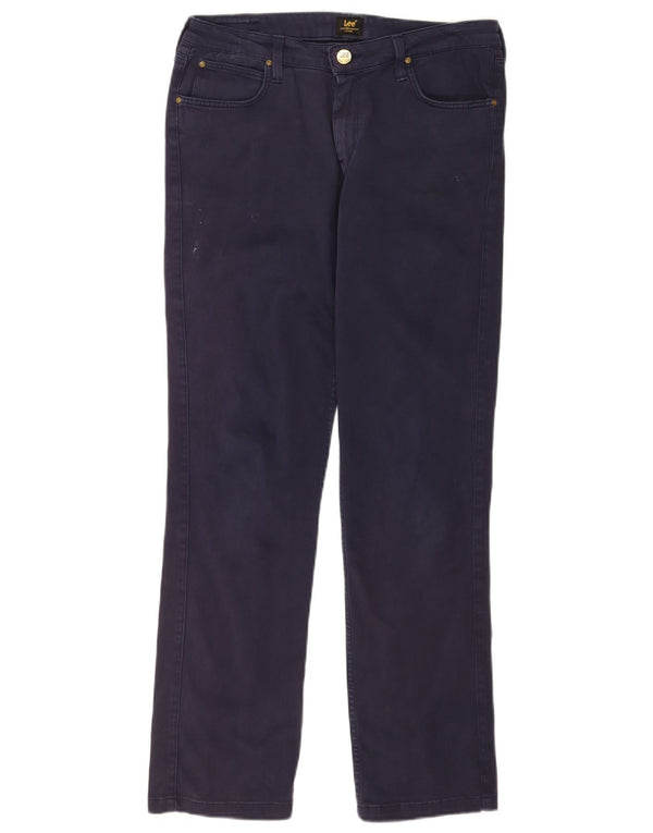 Lee Damen Marion Straight Casual Hose W31 L30 Marineblau Baumwolle