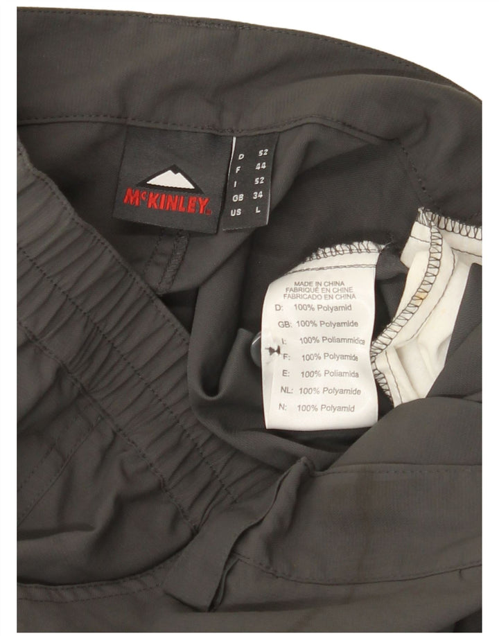 MCKINLEY Mens Straight Capri Trousers W34 L20 Grey Polyamide