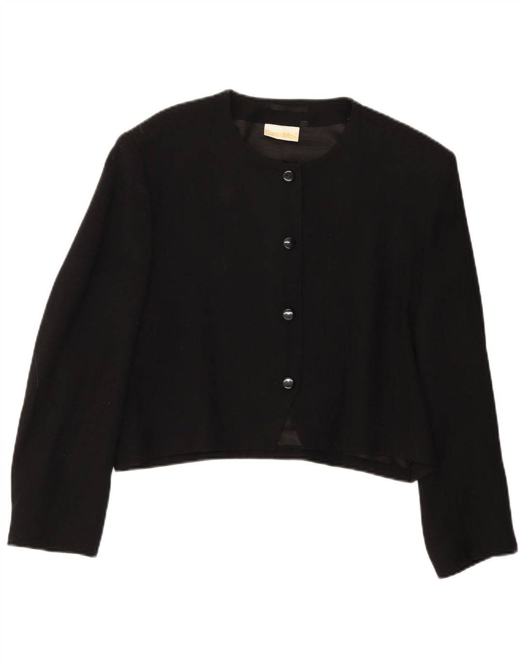 Cinnamon Womens Crop 4-knaps 3/4-ærmet blazerjakke EU 38 Medium Black