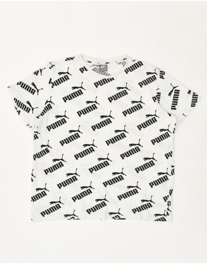 PUMA Boys Graphic T-Shirt Top 13-14 Years White Cotton | Vintage Puma | Thrift | Second-Hand Puma | Used Clothing | Messina Hembry 