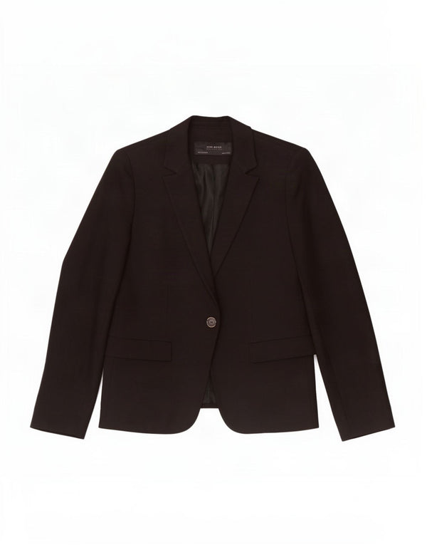 Zara Dame 1 Knap Blazer Jacket UK 10 Small Black Bomuld