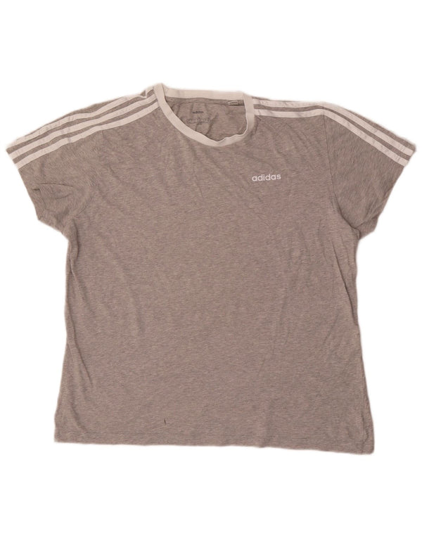 T-shirt Adidas da donna Top UK 16/18 grande cotone chiazzato grigio
