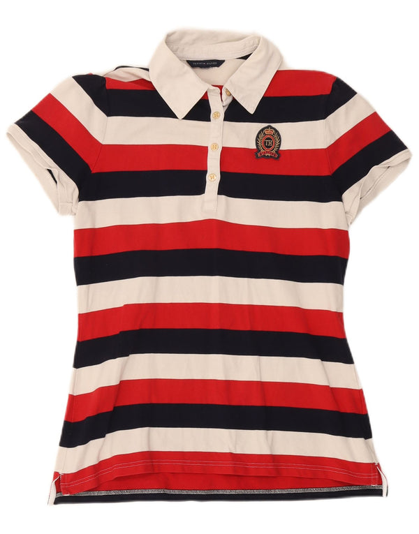 Polo da rugby da donna Tommy Hilfiger UK 12 a righe medie multicolori
