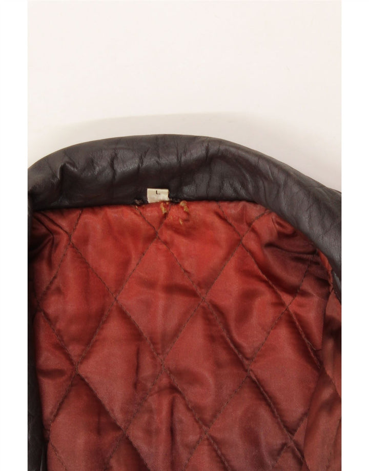 ST. BERNARD Mens Leather Jacket UK 40 Large Brown Leather Vintage St. Bernard and Second-Hand St. Bernard from Messina Hembry 