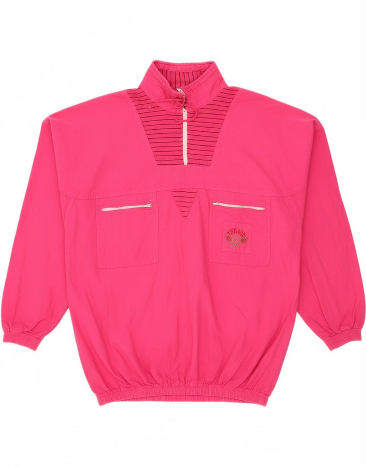 VINTAGE Mens Zip Neck Sweatshirt Jumper Large Pink Vintage Vintage and Second-Hand Vintage from Messina Hembry 