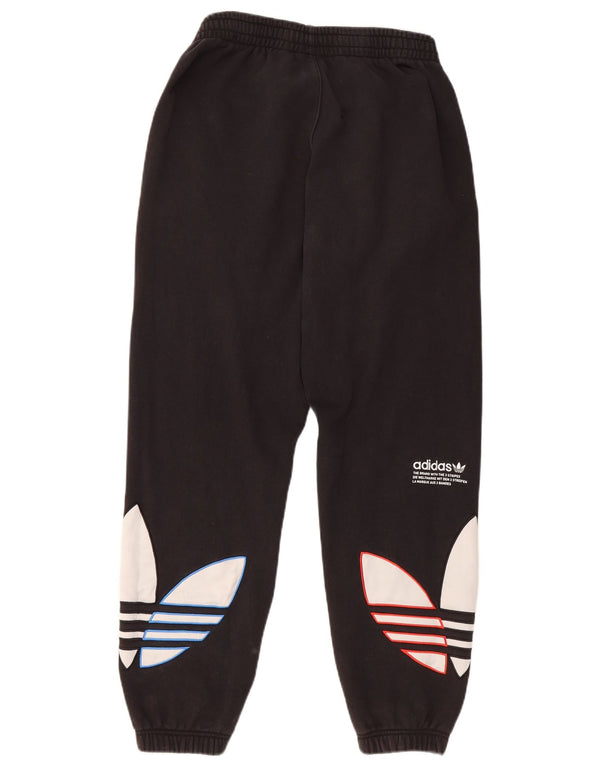 Męskie spodnie dresowe Adidas z grafiką, średnio czarne, bawełniane