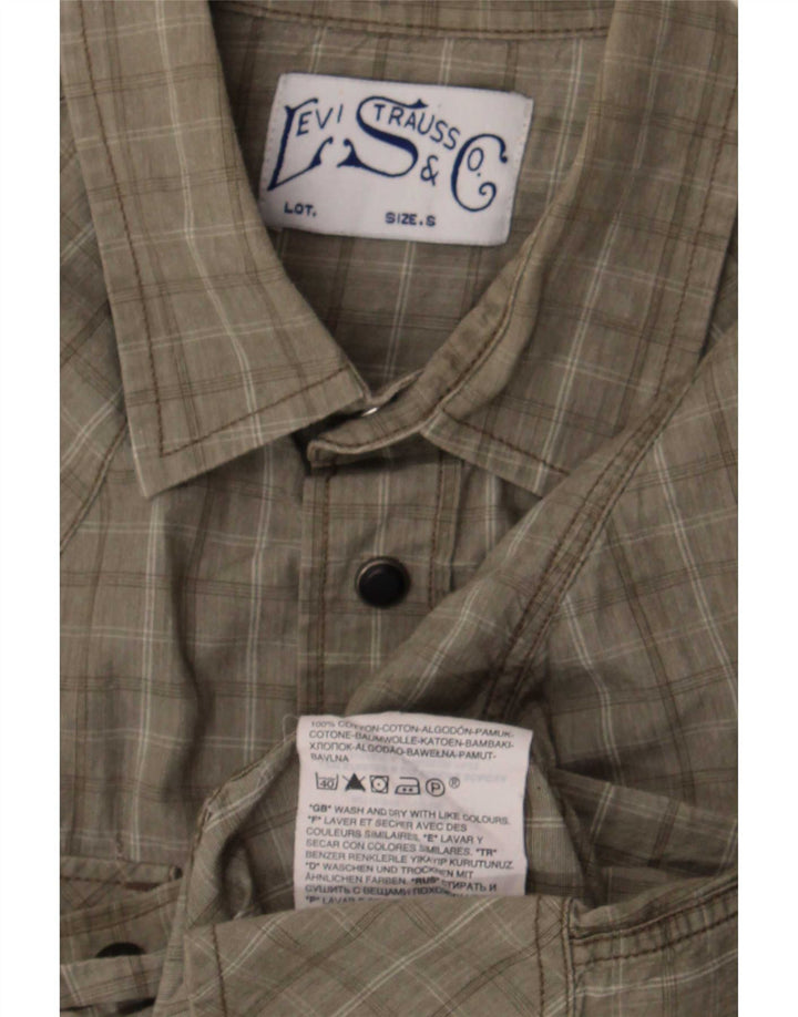 Levi's Mens Western Shirt Small Green Check Cotton