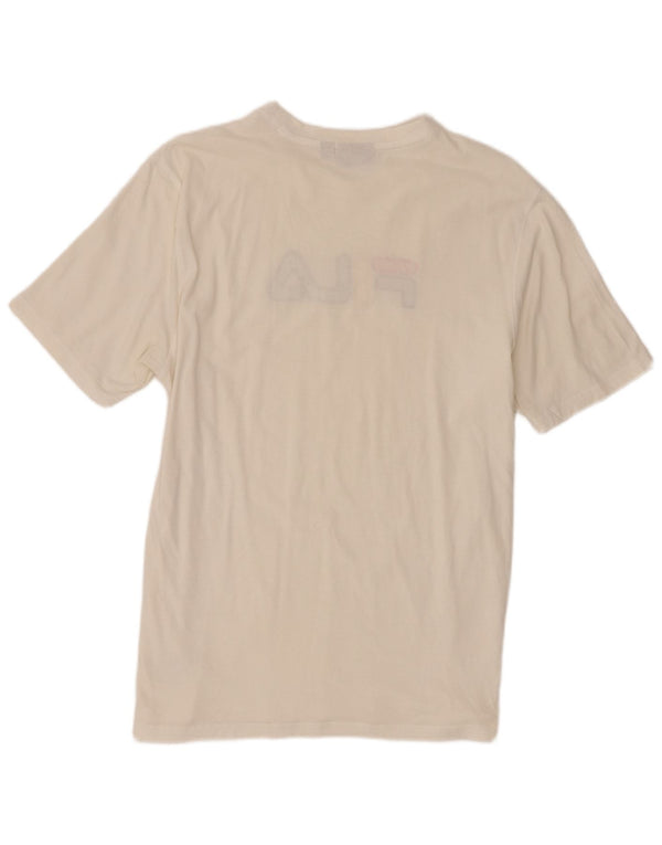 Fila Mens Graphic T-Shirt Top Large White Cotton