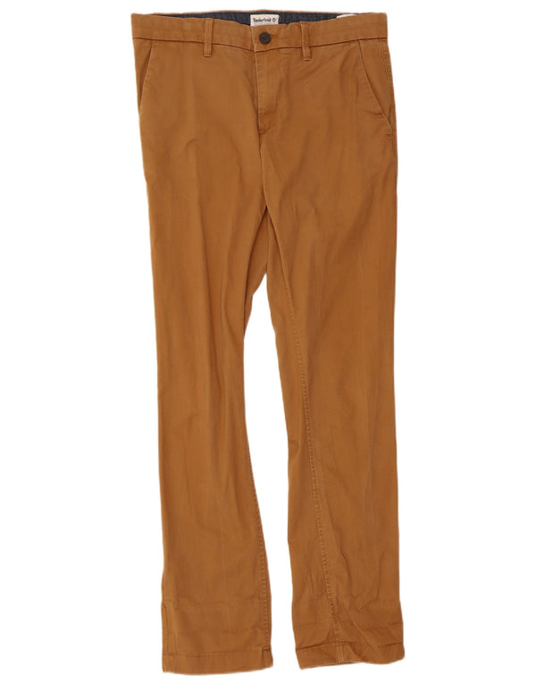 Timberland Mens Slim Chino Trousers W30 L32 Beige Cotton