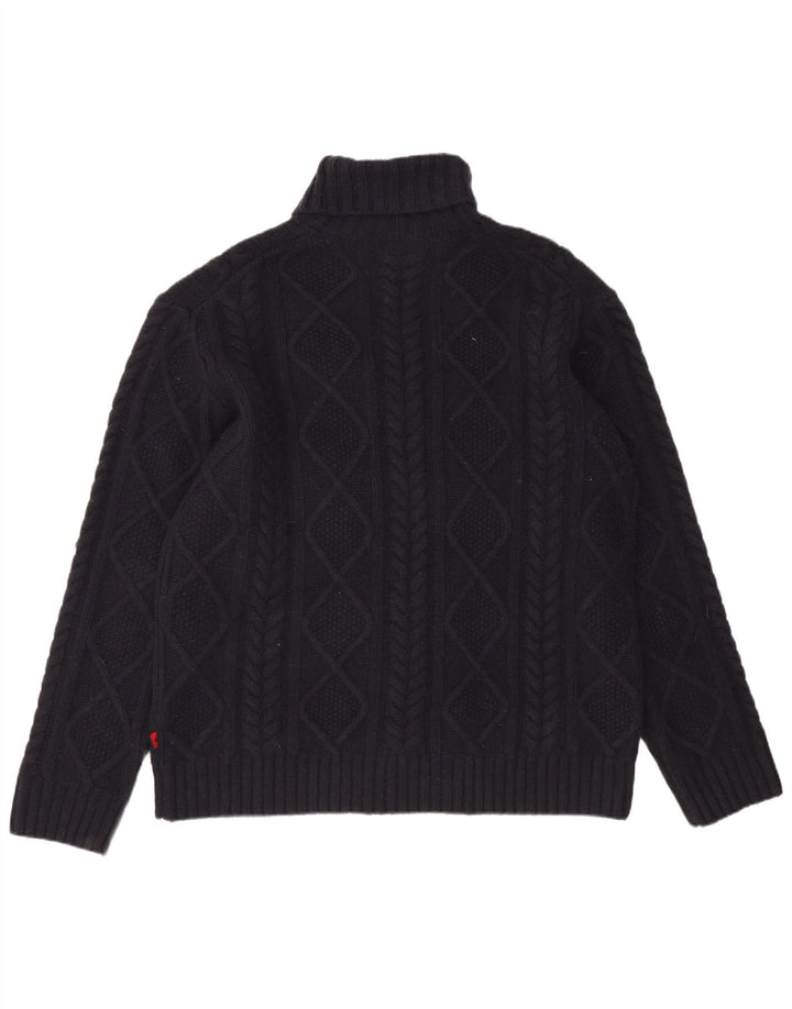 Kappa Mens Roll Neck Jumper Sweater 2XL Navy Blue Wool