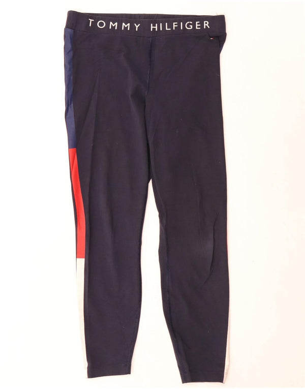 Tommy Hilfiger Damen-Leggings mit Grafik, UK 14, Größe L, Marineblau, Farbblock