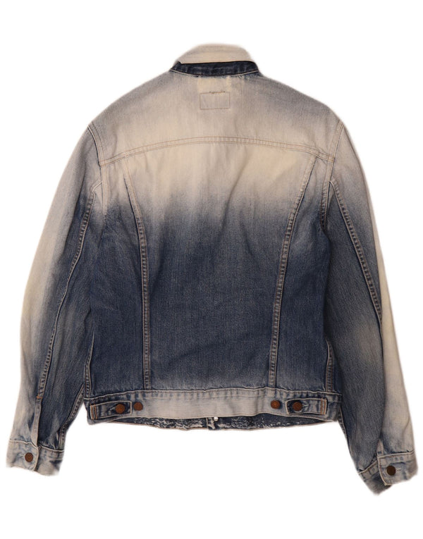 Giacca in denim lavaggio acido da donna Levi's UK 18 XL cotone blu