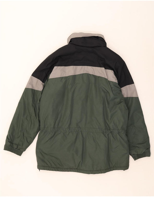Columbia Skijakke med hætte til mænd UK 38 Medium Grøn Colourblock Nylon