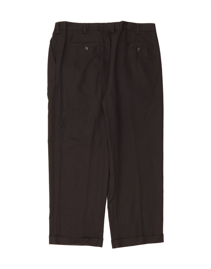 IZOD Mens Pegged Suit Trousers W38 L30 Black Polyester Vintage Izod and Second-Hand Izod from Messina Hembry 