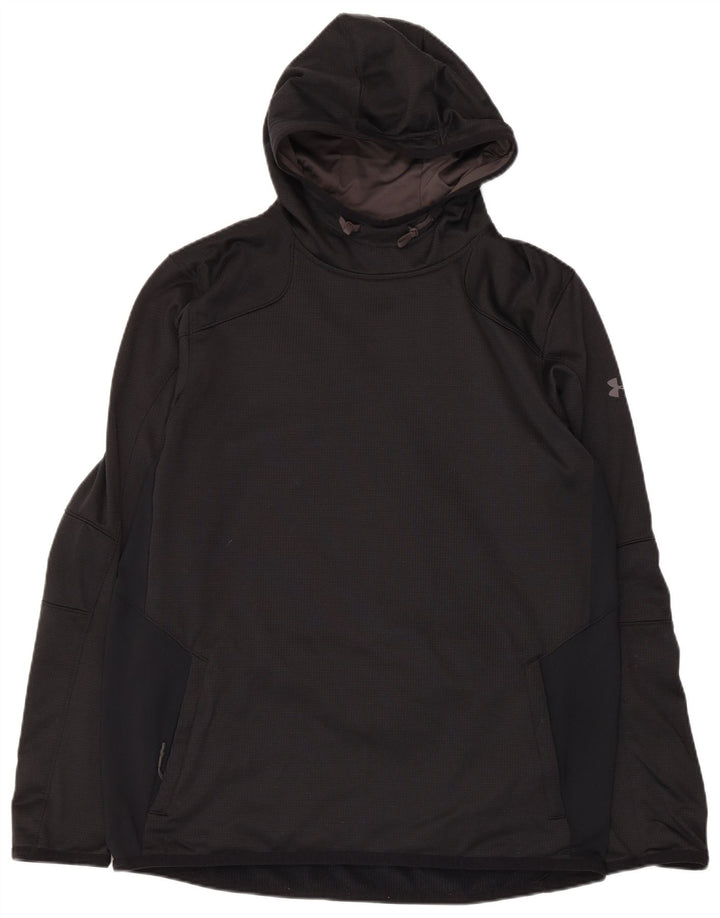 Under Armour Mens Cold Gear Hoodie Jumper Large Black Polyester