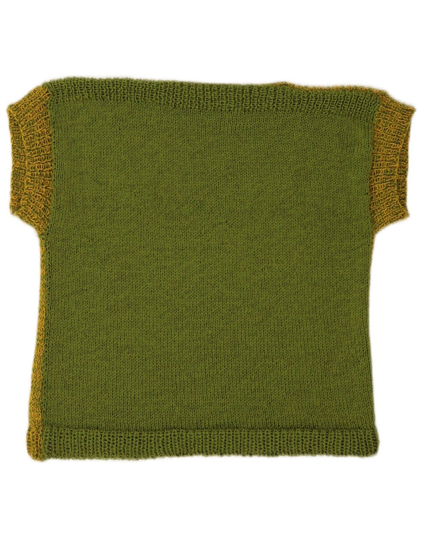 Vintage Womens Vest Tank Top UK 8 Small Green Flecked
