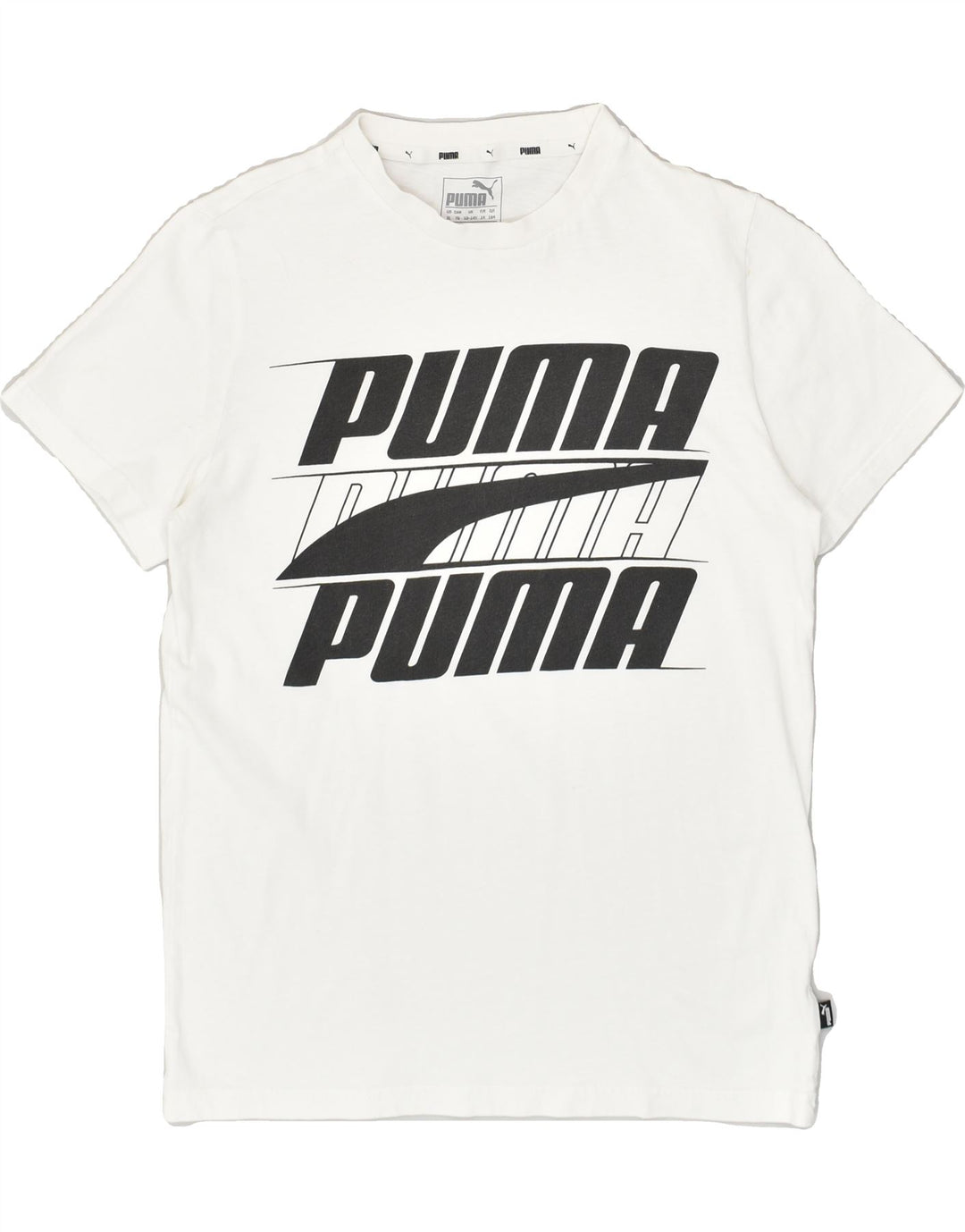 PUMA Boys Graphic T-Shirt Top 13-14 Years XL White Cotton | Vintage Puma | Thrift | Second-Hand Puma | Used Clothing | Messina Hembry 