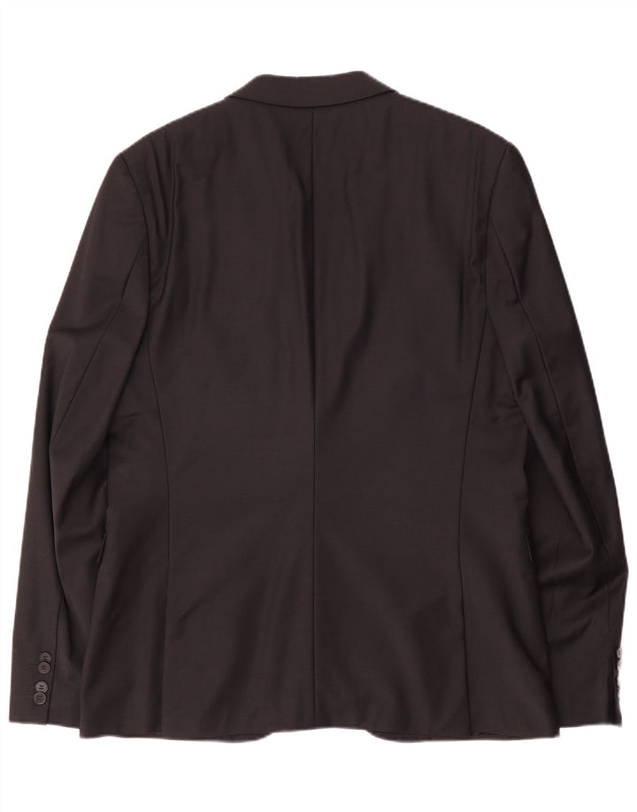 Hugo Boss Mens 2 Button Blazer Jacket EU 52 XL Black Wool
