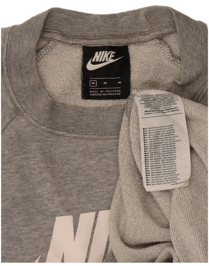 Nike Sweat-shirt graphique pour femme UK 14 Gris moyen Coton