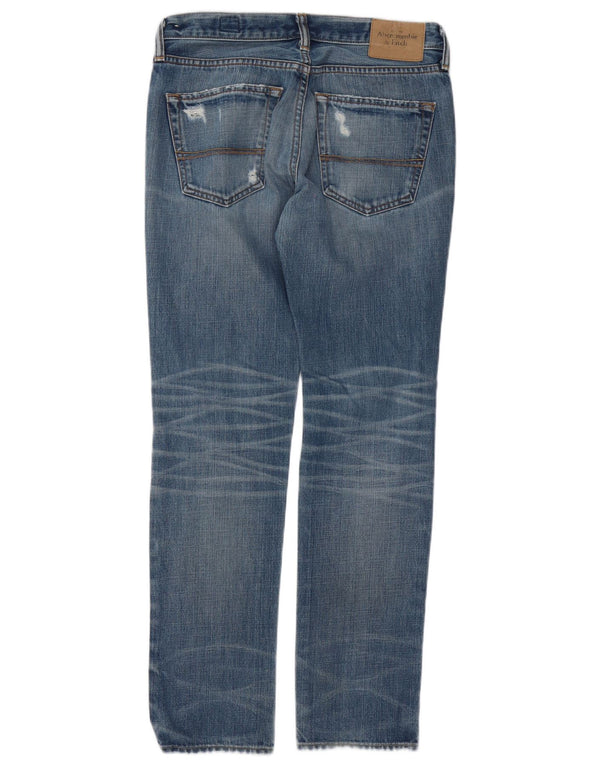 Abercrombie & Fitch Ανδρικό Λευκό Δρυς στενό τζιν W31 L32 Μπλε