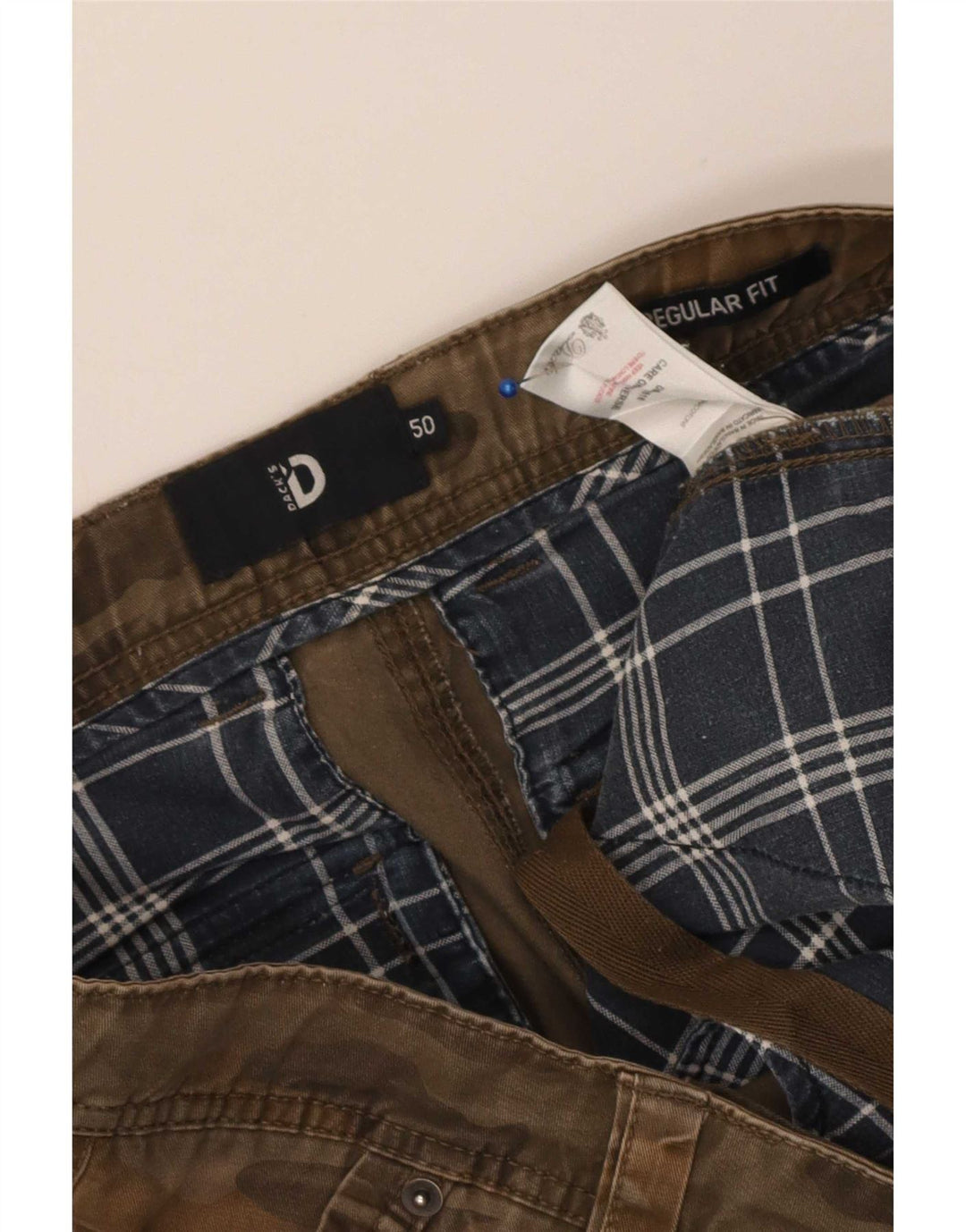 Dack's Mens Regular Fit Cargo Shorts IT 50 Large W36 Brown Camouflage