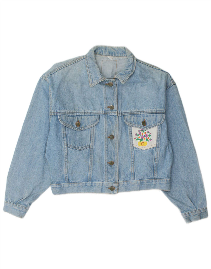Weipper Womens Crop Denim Jacket UK 16 Large Blue