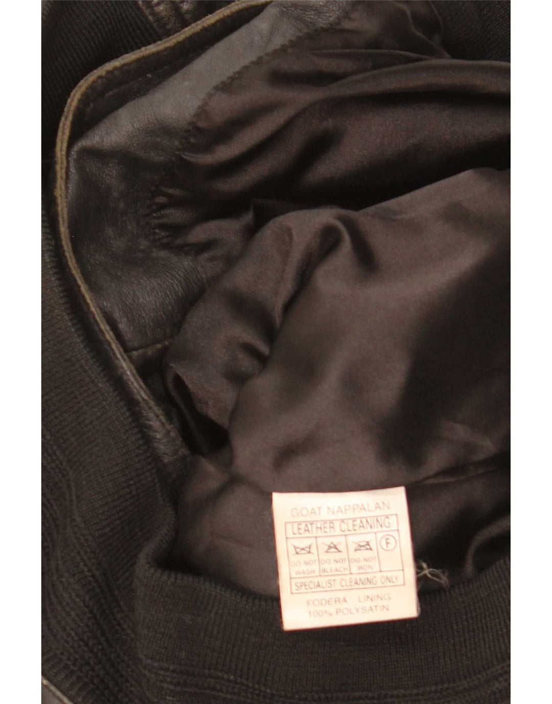 Vintage Mens Bomber Leather Jacket IT 46 Small Black Leather
