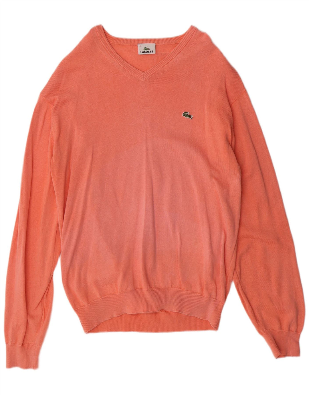 LACOSTE Maglione da uomo con scollo a V taglia 4 arancione medio