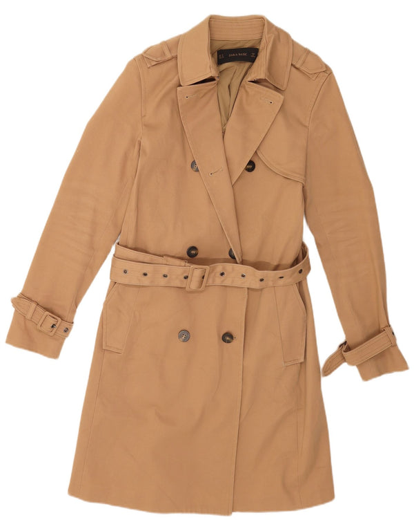 Zara Mujer Gabardina UK 44 Algodón Beige Medio
