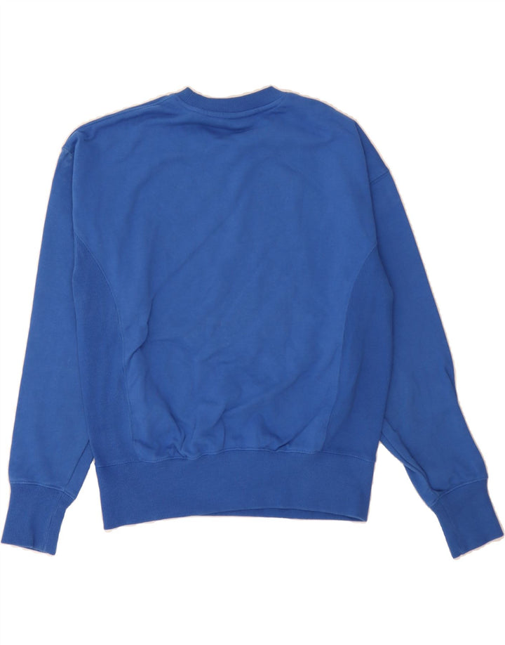 SUPERDRY Womens Graphic Sweatshirt Jumper UK 12 Medium  Blue Cotton Vintage Superdry and Second-Hand Superdry from Messina Hembry 