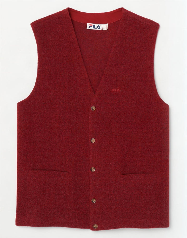 Fila Gilet en tricot pour homme en laine mouchetée marron moyen