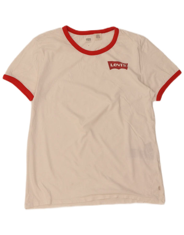 Levi's Womens T-Shirt Top UK 14 Medium White Colourblock Cotton