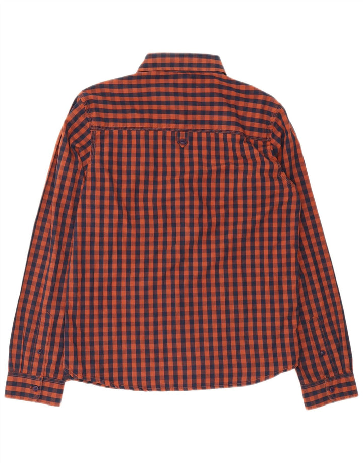 Weird Fish Herrenhemd aus mittelbrauner Gingham-Baumwolle