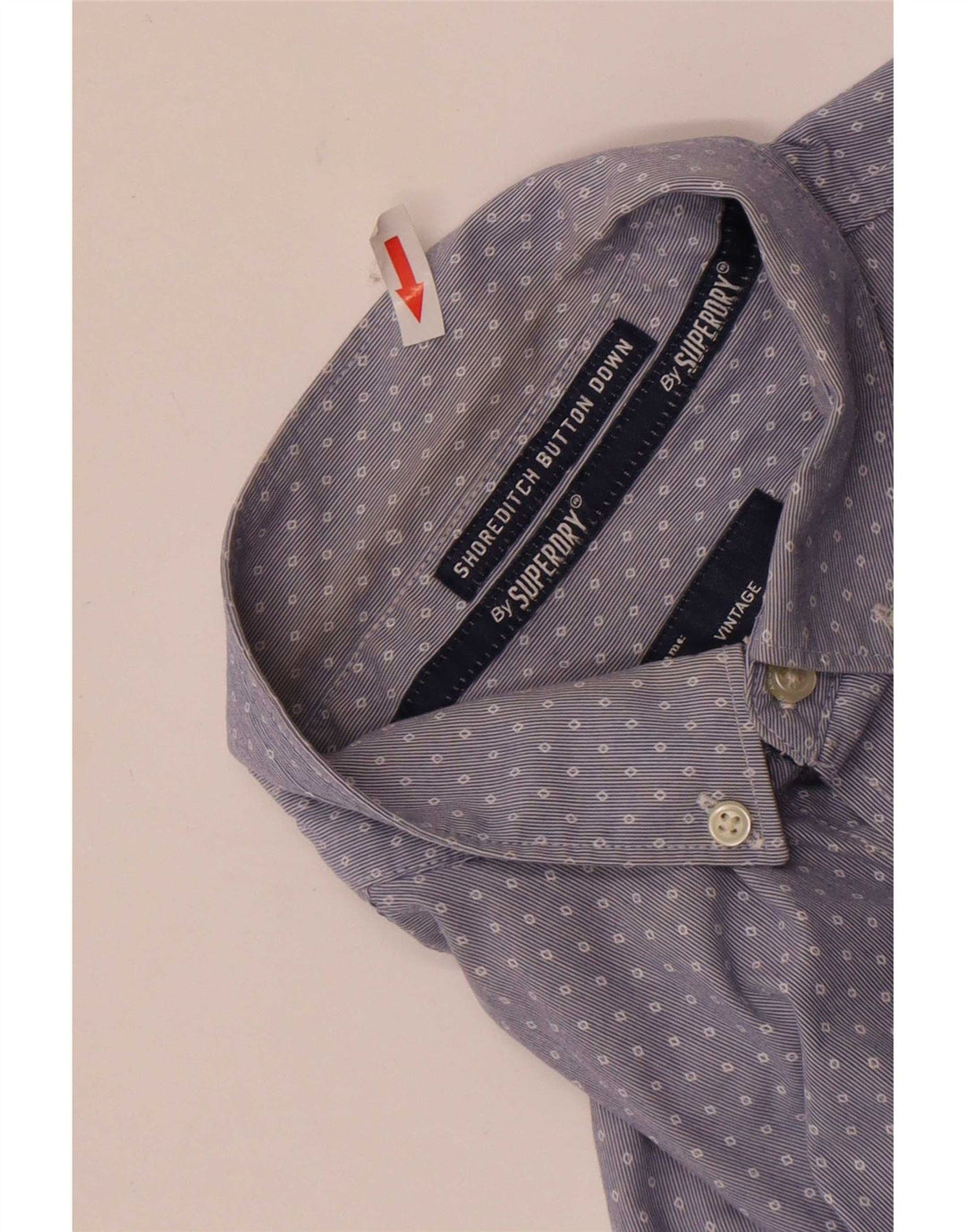 Superdry Chemise Homme Bleu Moyen Géométrique Coton