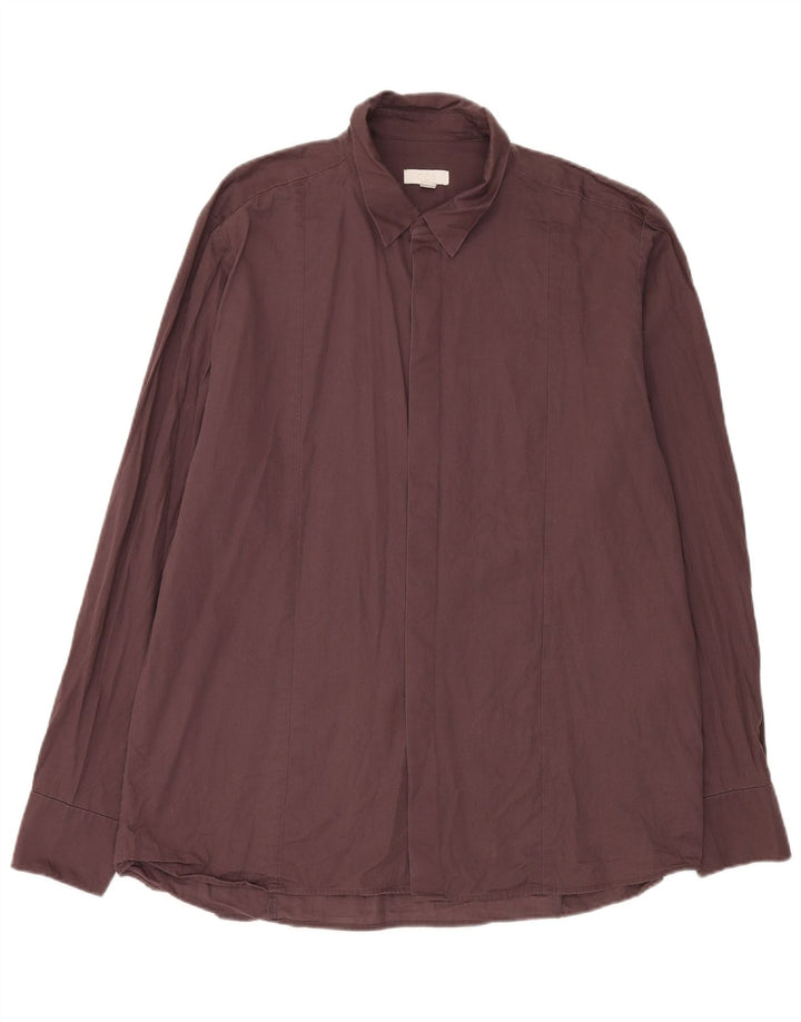 Cos Mens Shirt Size 43 Large Brown Cotton