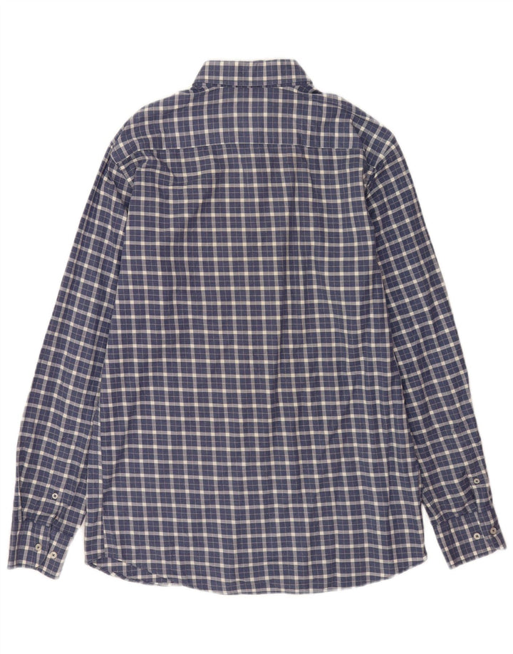 Massimo Dutti Mens Flannel Shirt Medium Navy Blue Check
