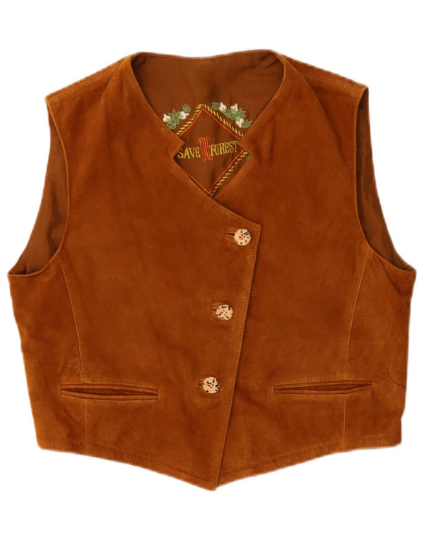 Save The Forest Womens Crop Ruskindsvest IT 44 Medium Brun