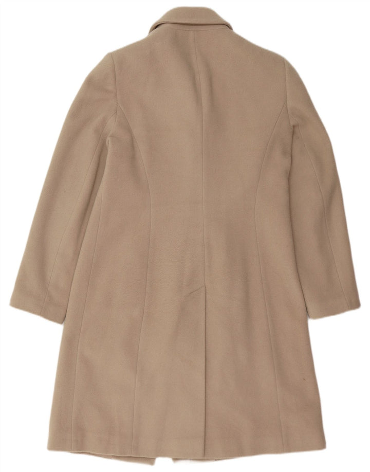 MONSOON Dame Overfrakke UK 12 Medium Beige Uld