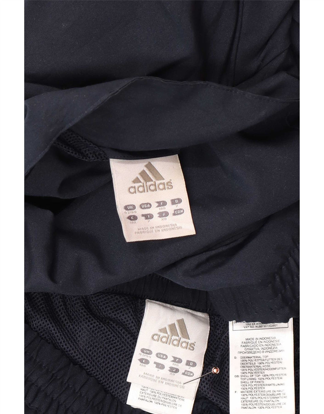 Adidas Mens Full Tracksuit UK 42/44 Large  Navy Blue Polyester