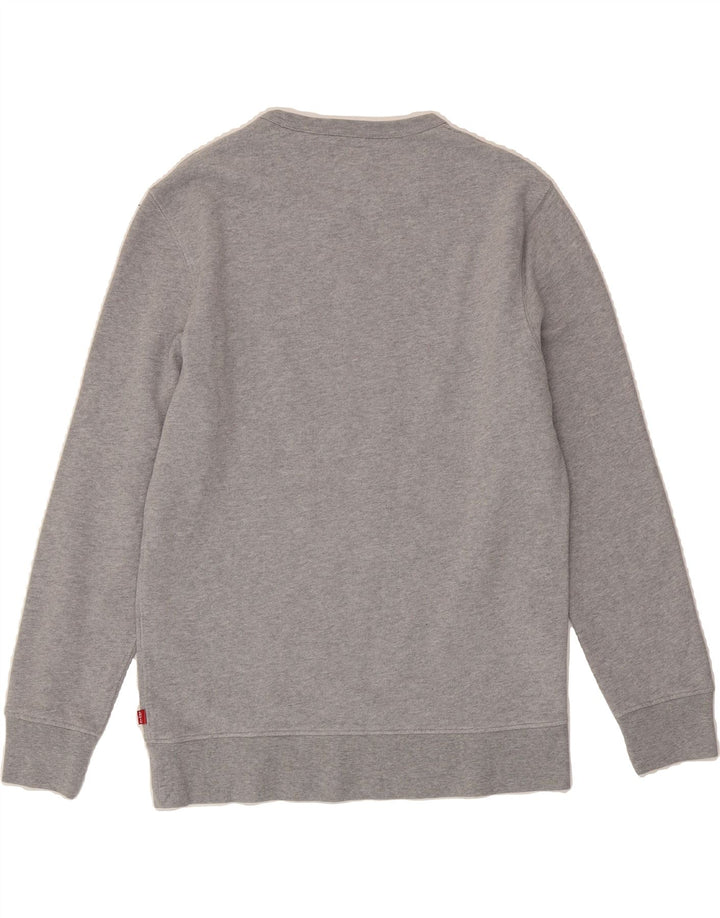 LEVI'S Mens Graphic Sweatshirt Jumper Medium Grey Cotton Vintage Levi's and Second-Hand Levi's from Messina Hembry 